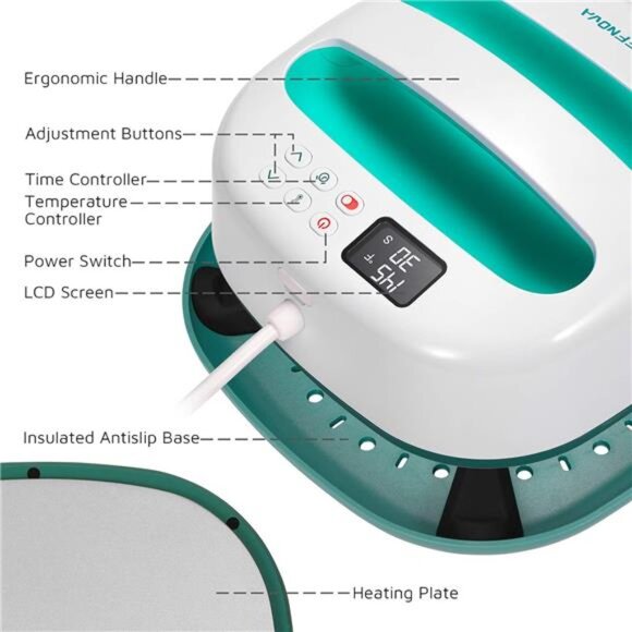 Heat Press Machine, Portable Easy Press 9"x9" Iron-on Press - Picture 2 of 7